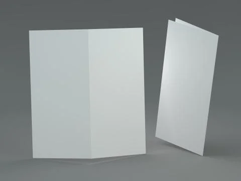 White template leaflet on gray background. Mockup. 3D render Stock Illustration