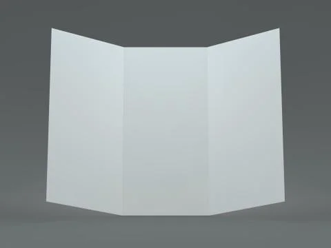 White template leaflet on gray background. Mockup. 3D render Stock Illustration