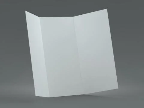 White template leaflet on gray background. Mockup. 3D render Stock Illustration