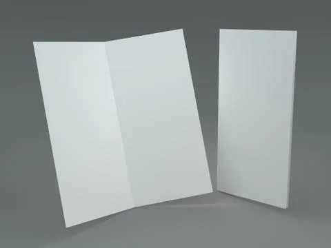 White template leaflet on gray background. Mockup. 3D render Stock Illustration