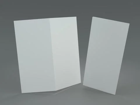 White template leaflet on gray background. Mockup. 3D render Stock Illustration