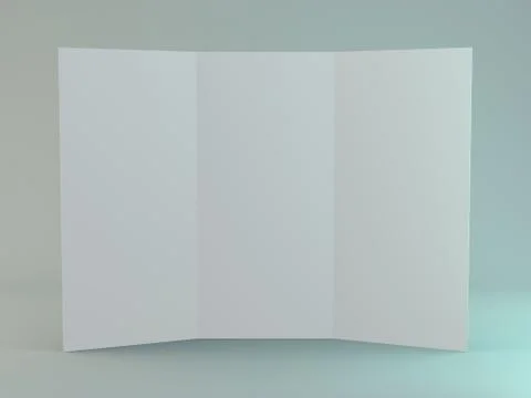 White template leaflet on gray background. Mockup. 3D 스톡 일러스트