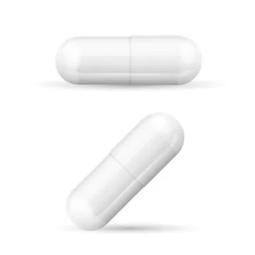 White Template Pills Capsules. Vector Stock Illustration