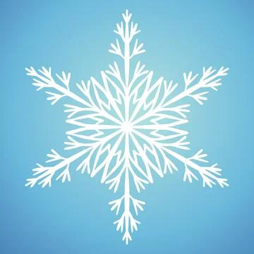 White template snowflake with shadow. Isolated snowflakes icon, round mandala Stock Illustration