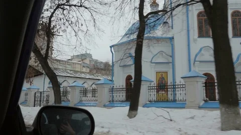 White temple and buildings Stock Footage 80504934