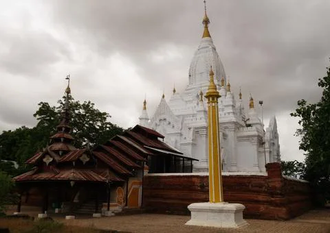 White temple in Bagan Stock Photos