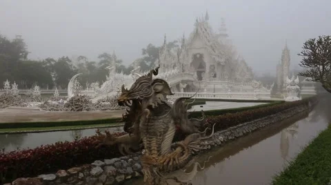 White Temple in Fog. Stock Footage 49746006