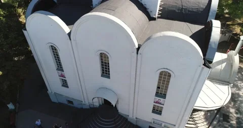 White temple with golden domes Video stock 147496573