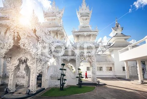 White Temple in Thailand Stock Photos