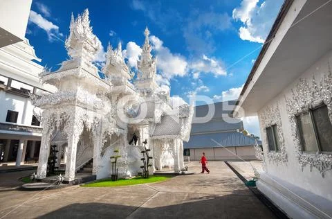 White Temple in Thailand Stock Photos