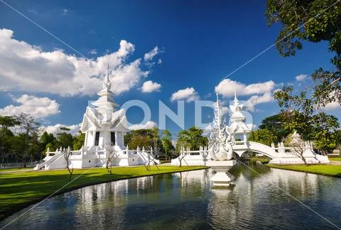 White Temple in Thailand Stock Photos