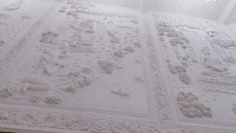 White temple wall details Stock Footage 168838870