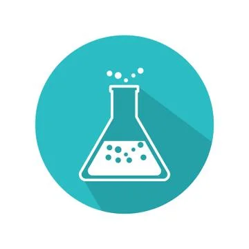 White test tube icon vector illustration on white color background Stock Illustration