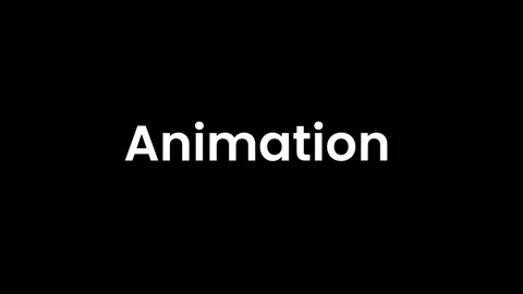 White text " Animation" on a black background word typography Stock Footage 321789441