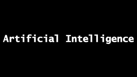 White text artificial intelligence appearing on black background for technology Stock Footage 347760947