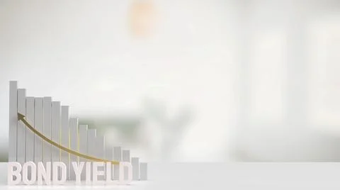 White text bond yield and chart for business concept 3d rendering Stock Illustration