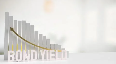 White text bond yield and chart for business concept 3d rendering Stock Illustration