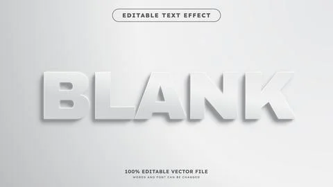 White text editable text effect on white background Stock Illustration