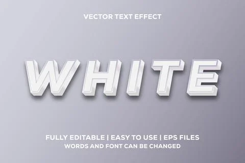 White text effect with 3d style Stock Illustration