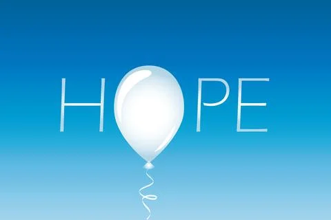 White text hope with balloon Stock Illustration