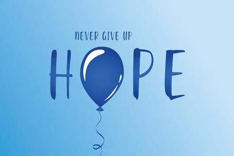 White text hope with balloon Stock-Illustration