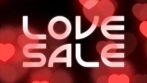 White text Love sale. Loop animation for Happy Valentine's Day Stock Footage 262647906