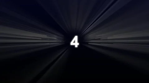 White text number two emerging from dark high speed light rays. Digital num.. Stock Footage 337022845