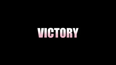 White text reading VICTORY appearing on a solid black background for motion Stock Footage 346207194