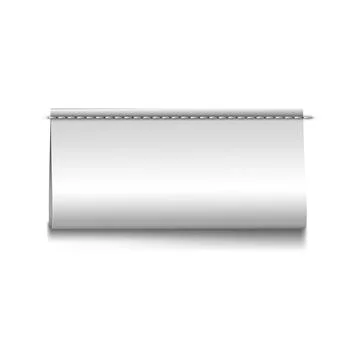 White textile label with top stitching, folded cotton fabric. Illustrazione stock