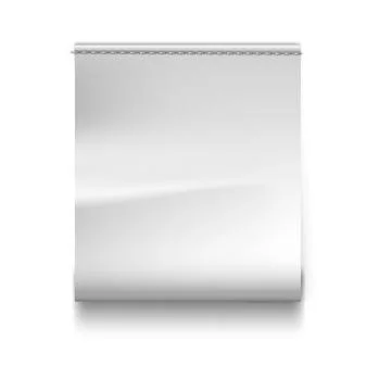 White textile loop label sewn vertically, vector realistic cloth fabric tag Stock Illustration