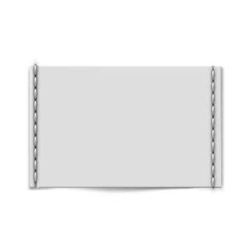 White textile sewn on label, vector realistic cloth fabric rectangle tag Illustrazione stock
