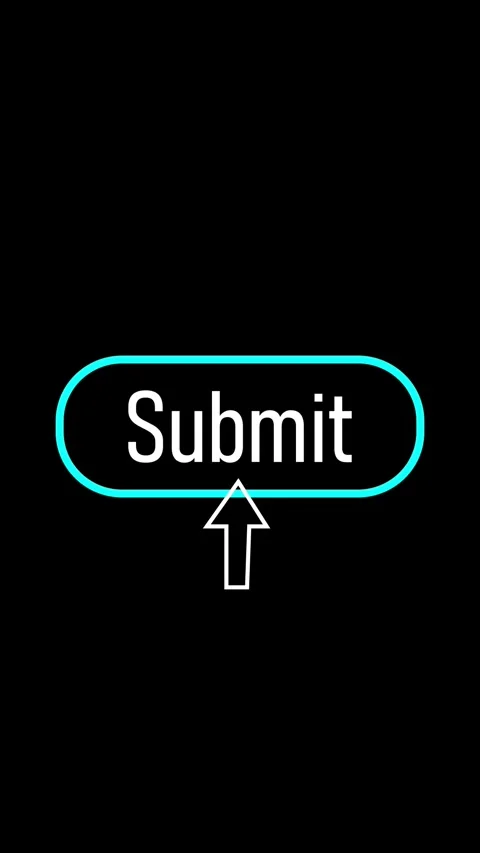 White textSubmitin oval button with blue outline and up arrow animated digi.. Stock Footage 321723007