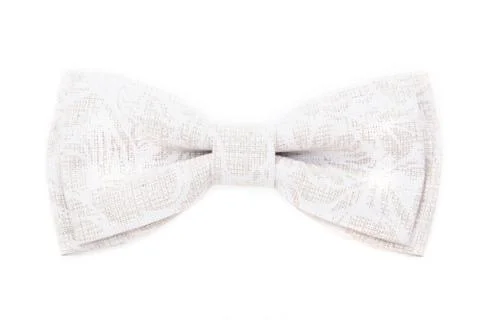 White with texture bow tie isolated on white background Foto stock