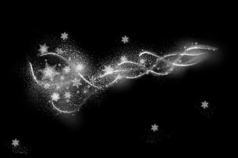 White texture isolated on a black background. White particles of white color  Stock Photos