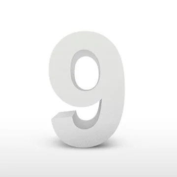 White texture number nine Illustrazione stock