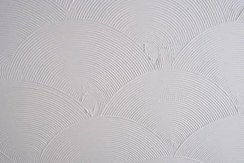 White Textured Artex Ceiling Background with Decorative Fan Plaster Pattern Stock Photos