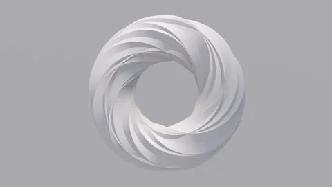 White textured circle shape. White background. Abstract animation, 3d render. Stock Footage 264113562