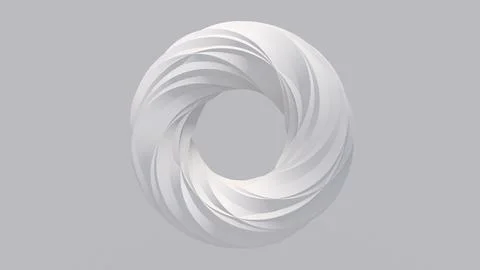 White textured circle shape. White background. 3d render. Stock Illustration