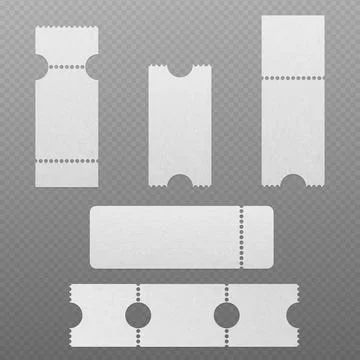 White textured coupon or ticket 3d mockup. Stock Illustration