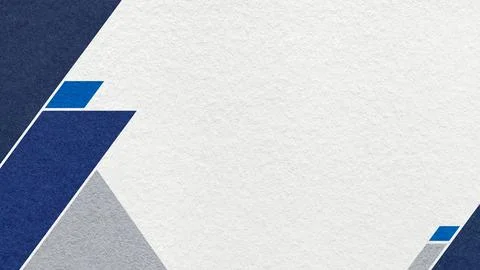 White textured paper background with dark navy blue, gray geometric corners,  Stock Illustration