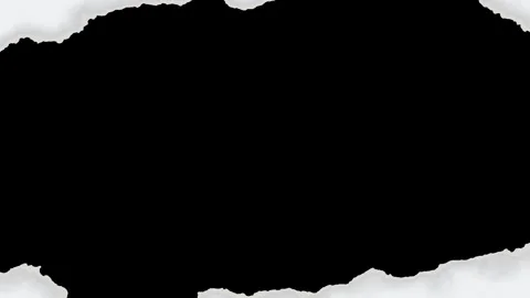 White textured paper tearing and opening to reveal black background transition Stock Footage 340265638