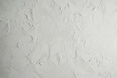 White Textured Plaster Wall for Interior Design Stock Photos