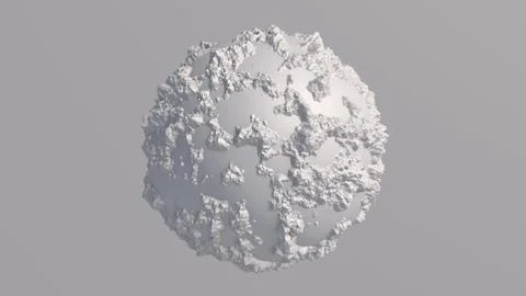 White textured sphere. Gray background. Abstract illustration, 3d render. Stock Illustration