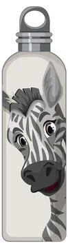 A white thermos bottle with zebra pattern Stock Illustration