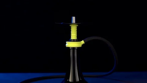 White thick clouds of smoke come out of heated hookah and dissipate. Stock Footage 196017030
