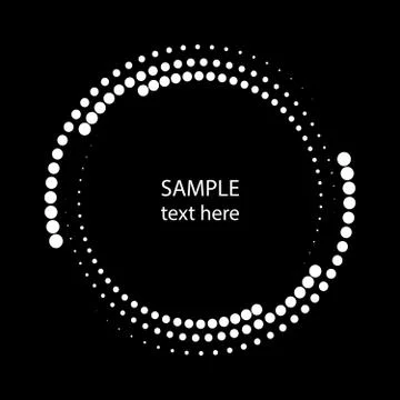 White thick halftone dotted stripes in round form Stock Illustration