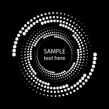 White thick halftone dotted stripes in rounded form Stock Illustration