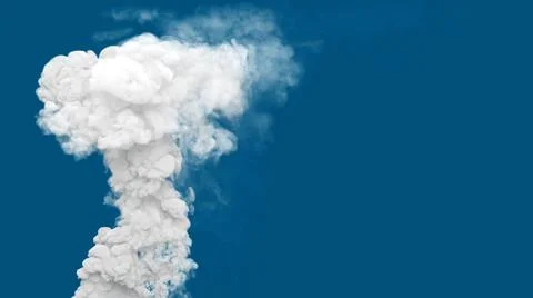 White thick pollute smoke column emission from coal power plant Stock Illustration