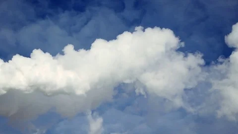 White thick smoke against a clear blue sky. A smoking pipe. Stock Footage 85299688