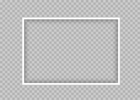 White thin rectangular frame with shadow Stock Illustration